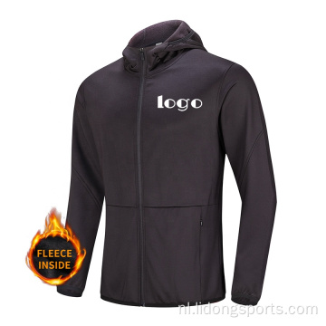 Aangepast logo gewoon zip -omhoog zipper hoodies voor heren